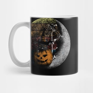 Vintage Halloween Pumpkin Cat Scene Mug